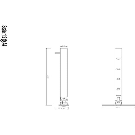 This image is a line drwaing of a Carlisle Brass - Round Casement Stay 263mm - Stainless Steel available to order from Trade Door Handles in Kendal