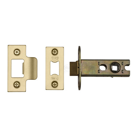 This is an image of a York - Architectural Tubular Latch 2 1/2" Satin Brass Finish, ykal2-sb that is available to order from Trade Door Handles in Kendal.