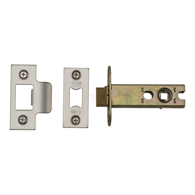 This is an image of a York - Architectural Tubular Latch 3" Satin Chrome/Nickel Finish, ykal3-sn-sc that is available to order from Trade Door Handles in Kendal.