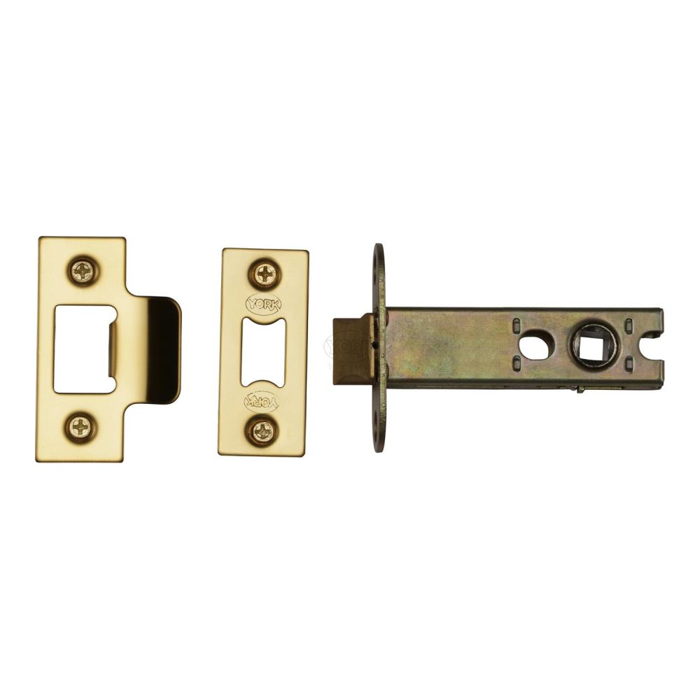 This is an image of a York - Architectural Tubular Latch 4" Polished Brass Finish, ykal4-pb that is available to order from Trade Door Handles in Kendal.