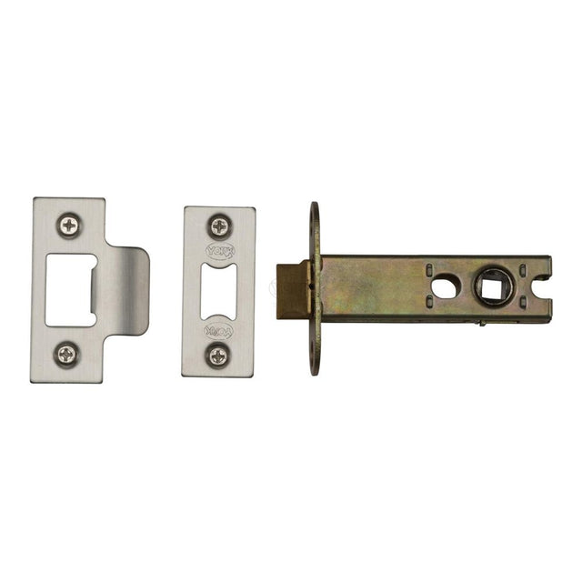 This is an image of a York - Architectural Tubular Latch 4" Satin Chrome/Nickel Finish, ykal4-sn-sc that is available to order from Trade Door Handles in Kendal.