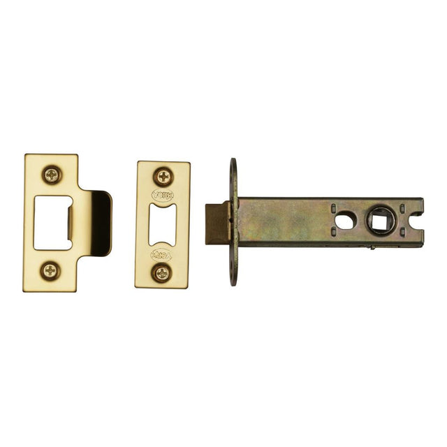 This is an image of a York - Architectural Tubular Latch 5" Polished Brass Finish, ykal5-pb that is available to order from Trade Door Handles in Kendal.