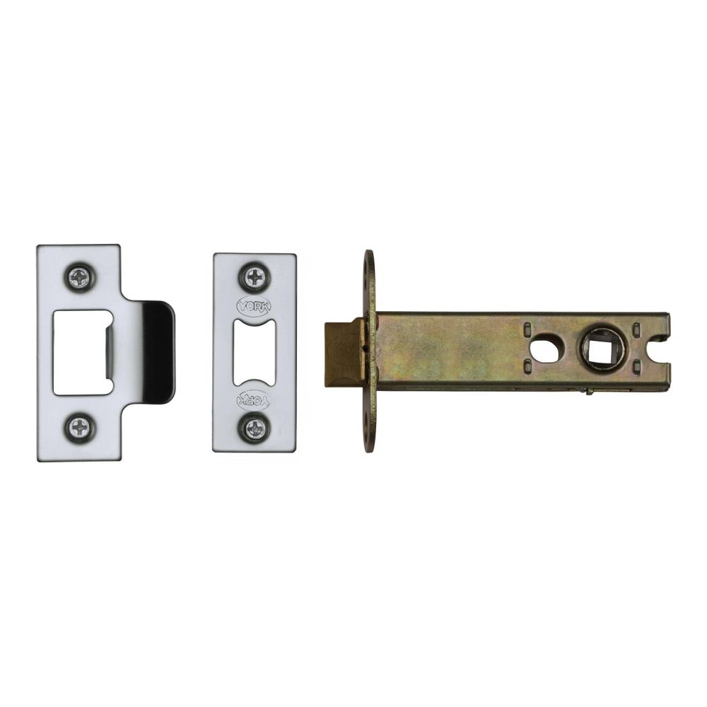 This is an image of a York - Architectural Tubular Latch 5" Polished Chrome/Nickel Finish, ykal5-pc-pn that is available to order from Trade Door Handles in Kendal.