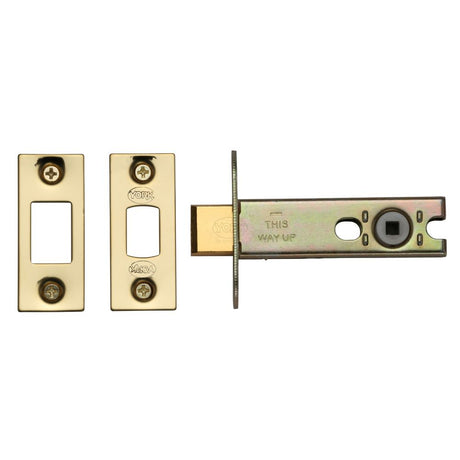 This is an image of a York - Architectural Tubular Bathroom Deadbolt 4" Polished Brass Finish, ykbdb4-pb that is available to order from Trade Door Handles in Kendal.