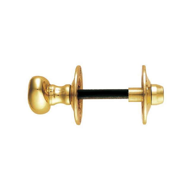 This is an image of a Carlisle Brass - Oval Thumb Turn with Coin Release - Polished Brass that is availble to order from Trade Door Handles in Kendal.