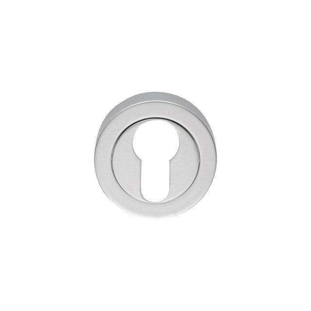 This is an image of a Manital - Euro Profile Escutcheon - Polished Chrome that is availble to order from Trade Door Handles in Kendal.