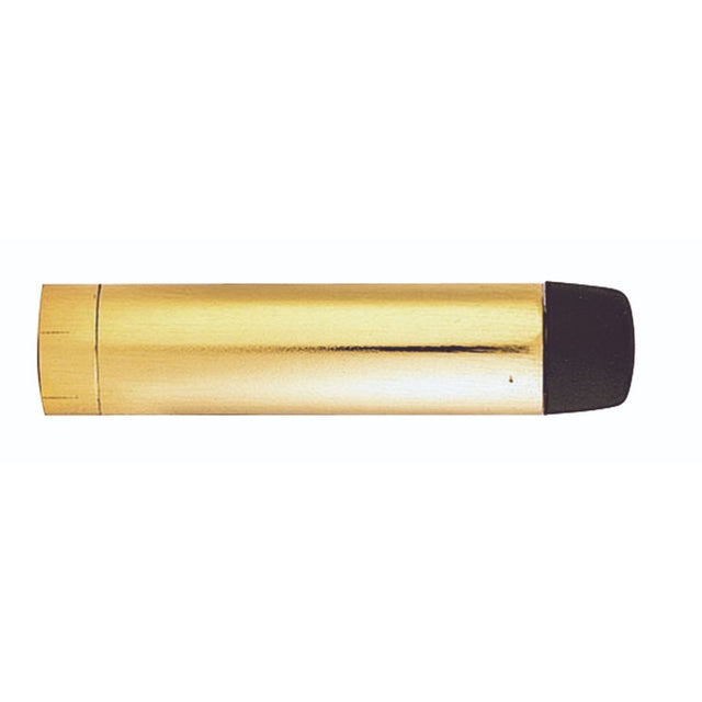 This is an image of a Carlisle Brass - Cylinder Pattern Door Stop - without Rose - Polished Brass that is availble to order from Trade Door Handles in Kendal.