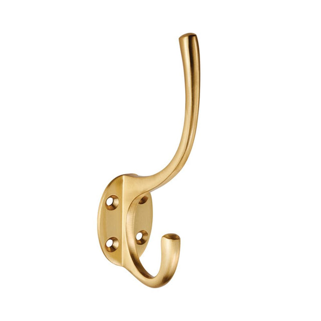 This is an image of a Carlisle Brass - Hat and Coat Hook - Satin Brass that is availble to order from Trade Door Handles in Kendal.