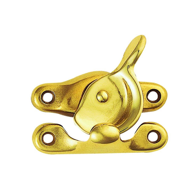 This is an image of a Carlisle Brass - Fitch Pattern Sash Fastener - Polished Brass that is availble to order from Trade Door Handles in Kendal.