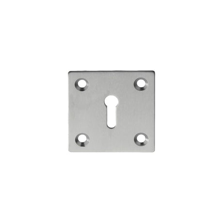 This is an image of a Carlisle Brass - Square Standard Profile Escutcheon - Satin Chrome that is availble to order from Trade Door Handles in Kendal.