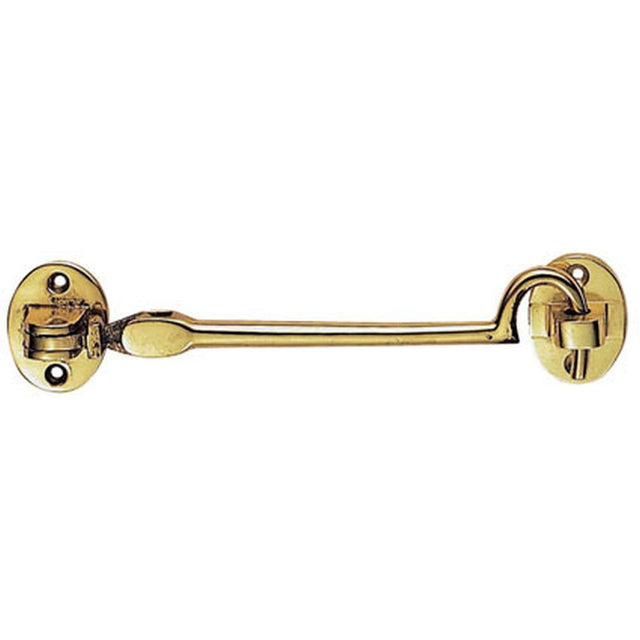 This is an image of a Carlisle Brass - Silent Pattern Cabin Hook - Polished Brass that is availble to order from Trade Door Handles in Kendal.