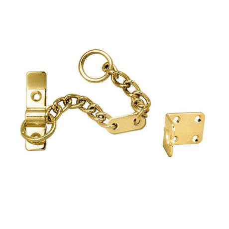 This is an image of a Carlisle Brass - Heavy Door Chain - Polished Brass that is availble to order from Trade Door Handles in Kendal.