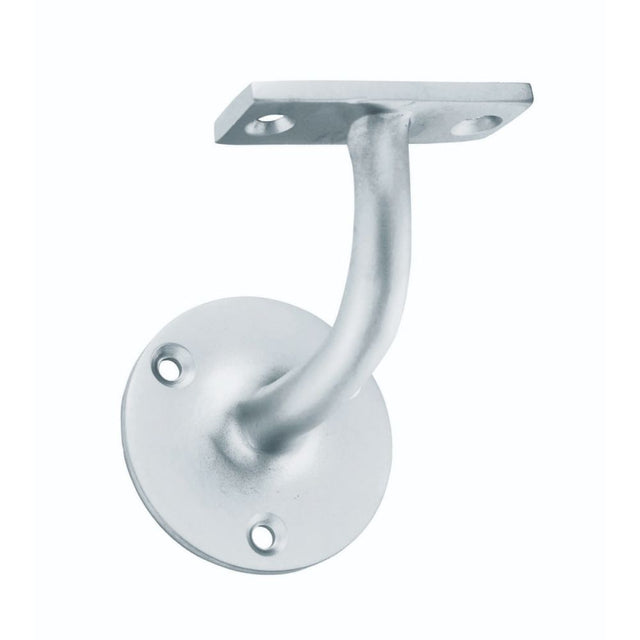 This is an image of a Carlisle Brass - Heavyweight Handrail Bracket - Satin Chrome that is availble to order from Trade Door Handles in Kendal.