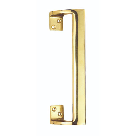 This is an image of a Carlisle Brass - Cranked Pull Handle - Polished Brass that is availble to order from Trade Door Handles in Kendal.