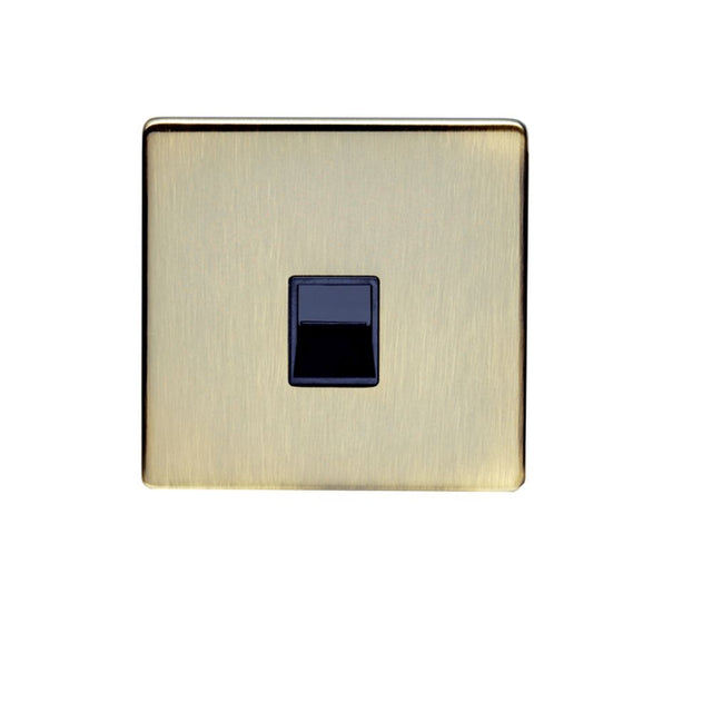 This is an image showing Eurolite Concealed 3mm Telephone Slave - Antique Brass (With Black Trim) ab1slb available to order from trade door handles, quick delivery and discounted prices.