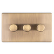 This is an image showing Eurolite 3 Gang Dimmer - Antique Brassab3dled available to order from trade door handles, quick delivery and discounted prices.