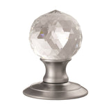 This is an image of a Carlisle Brass - Ice Facetted Crystal Knob - Satin Chrome that is availble to order from Trade Door Handles in Kendal.