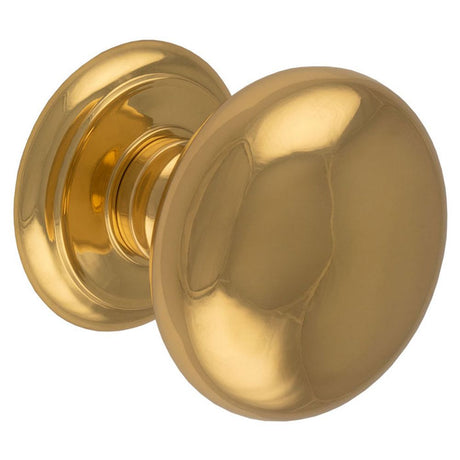 This is an image of a Carlisle Brass - Large Centre Door Knob - Polished Brass that is availble to order from Trade Door Handles in Kendal.
