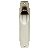 This is an image of a Carlisle Brass - Art Deco Knob on Latch Backplate - Satin Nickel that is availble to order from Trade Door Handles in Kendal.