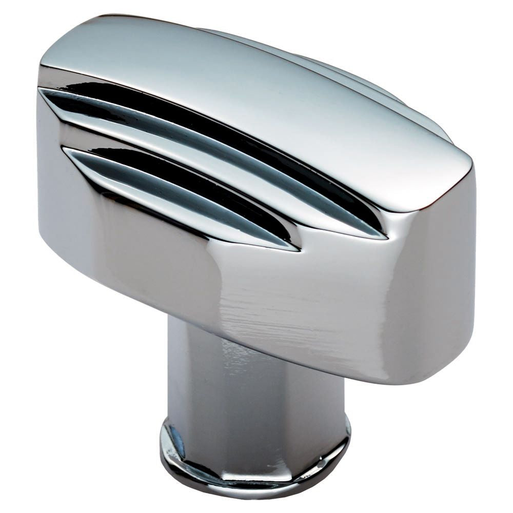 This is an image of a Carlisle Brass - Art Deco Knob - Polished Chrome that is availble to order from Trade Door Handles in Kendal.