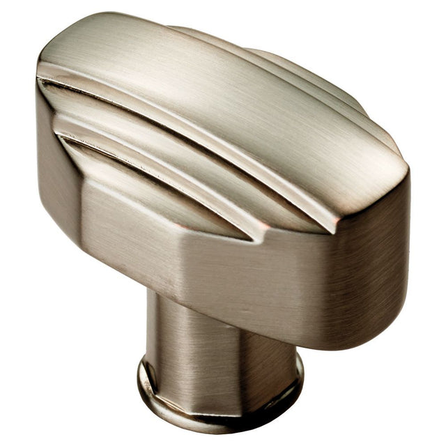 This is an image of a Carlisle Brass - Art Deco Knob - Satin Nickel that is availble to order from Trade Door Handles in Kendal.