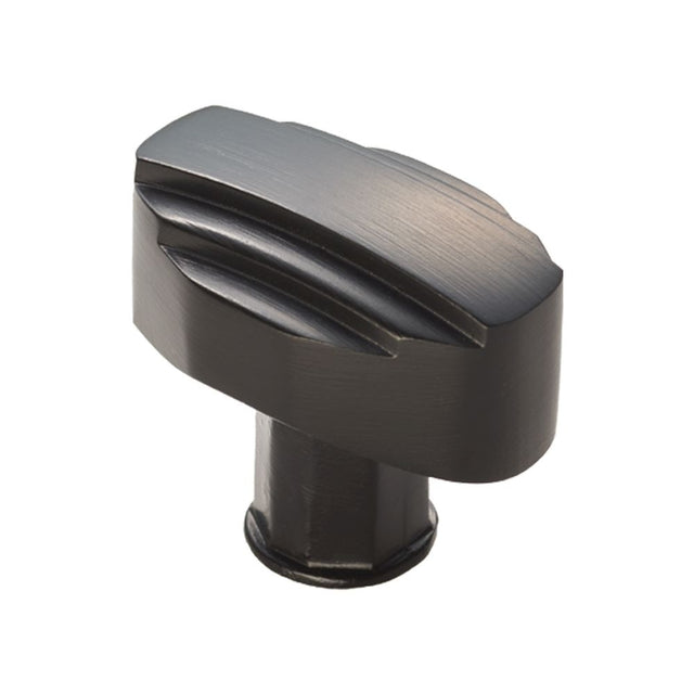 This is an image of a Carlisle Brass - Art Deco Knob - Matt Black that is availble to order from Trade Door Handles in Kendal.