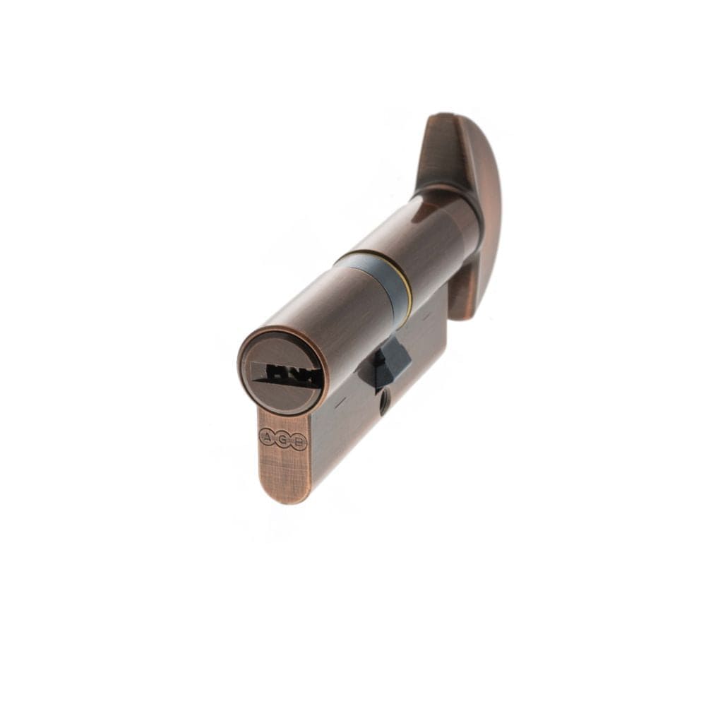 AGB Locks & Latches 35 x 35mm / Copper / Euro Cylinder & Turn AGB Euro Profile 15 Pin Cylinder Key to Turn 35-35mm (70mm) - Copper