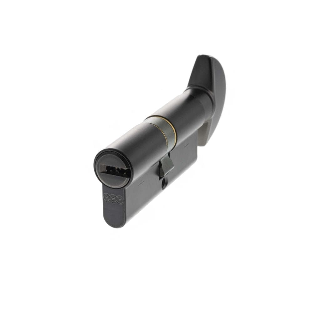 AGB Locks & Latches 35 x 35mm / Matt Black / Euro Cylinder & Turn AGB Euro Profile 15 Pin Cylinder Key to Turn 35-35mm (70mm) - Matt Black