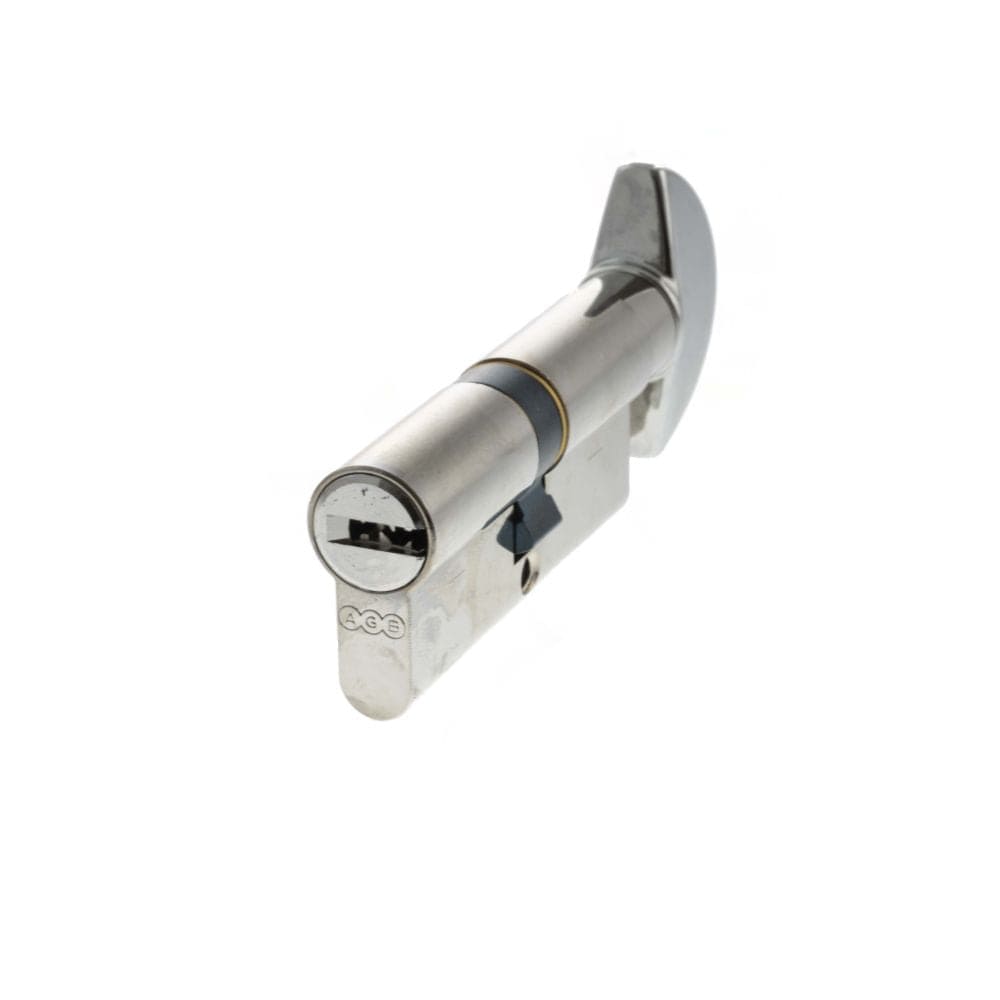 AGB Locks & Latches 35 x 35mm / Polished Chrome / Euro Cylinder & Turn AGB Euro Profile 15 Pin Cylinder Key to Turn 35-35mm (70mm) - Polished Chrome
