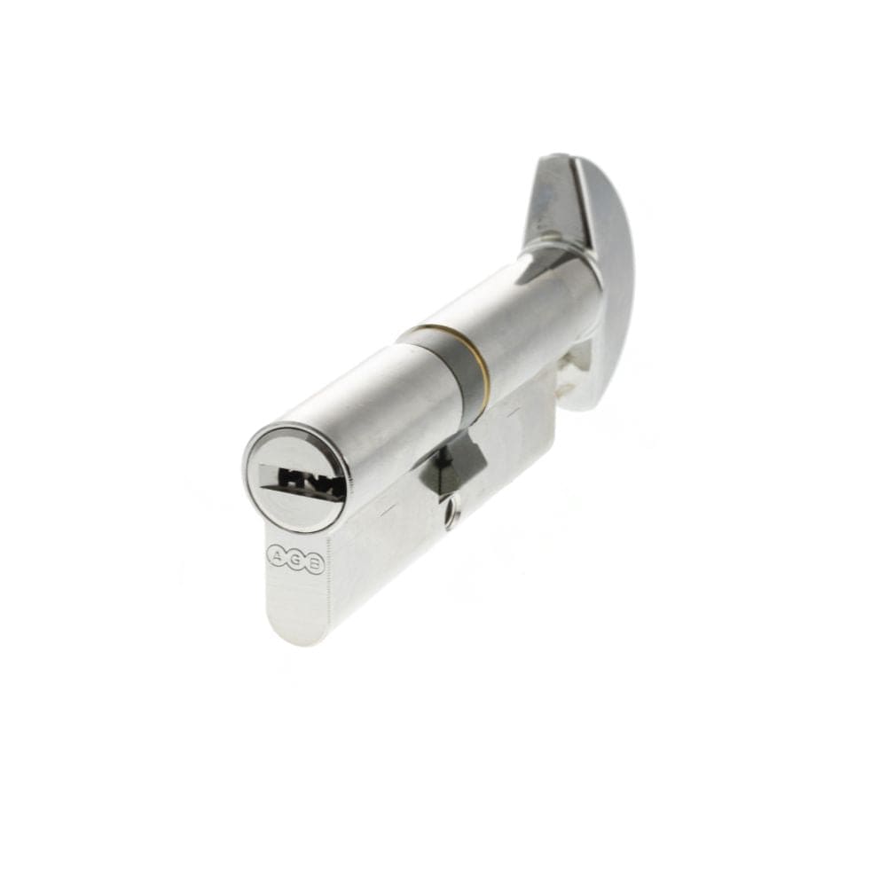 AGB Locks & Latches 40 x 40mm / Polished Chrome / Euro Cylinder & Turn AGB Euro Profile 15 Pin Cylinder Key to Turn 40-40mm (80mm) - Polished Chrome