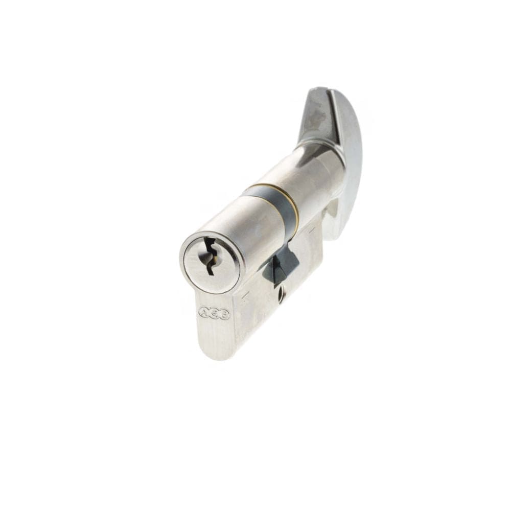 AGB Locks & Latches 30 x 30mm / Polished Chrome / Euro Cylinder & Turn AGB Euro Profile 5 Pin Cylinder Key to Turn 30-30mm (60mm) - Polished Chrome
