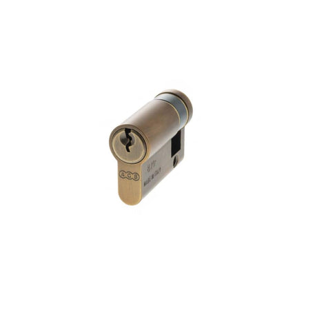 AGB Locks & Latches 35 x 15mm / Matt Antique Brass / Euro Cylinders Single AGB Euro Profile 5 Pin Single Cylinder 35-15mm (45mm) - Matt Antique Brass