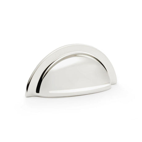 Alexander & Wilks Cabinet Hardware Polished Nickel / Cabinet Cup Pulls Alexander & Wilks Bardom Ridged Cabinet Cup Pull - Polished Nickel