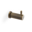 Alexander & Wilks Accessories Antique Brass / Single Coat Hooks Alexander & Wilks Brunel Knurled Coat Hook - Antique Brass