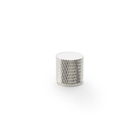 Alexander & Wilks Cabinet Hardware Polished Nickel / Cabinet Knobs / 20mm Dia. Alexander & Wilks Brunel Knurled Cylinder Cupboard Knob - Polished Nickel - 20mm