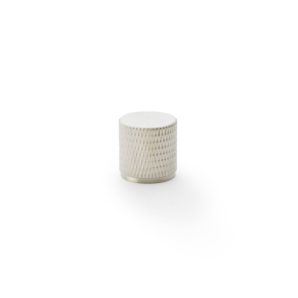 Alexander & Wilks Cabinet Hardware Satin Nickel / Cabinet Knobs / 20mm Dia. Alexander & Wilks Brunel Knurled Cylinder Cupboard Knob - Satin Nickel - 20mm