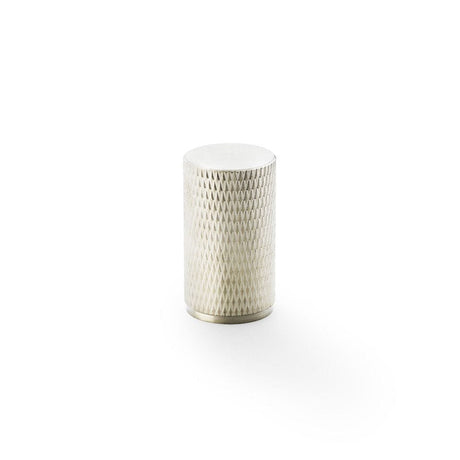 Alexander & Wilks Cabinet Hardware Satin Nickel / Cabinet Knobs / 35mm Dia. Alexander & Wilks Brunel Knurled Cylinder Cupboard Knob - Satin Nickel - 35mm