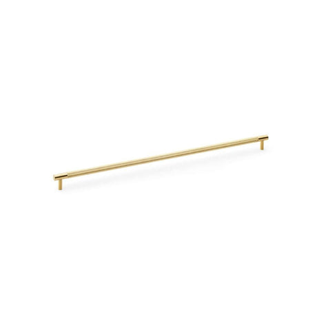 Alexander & Wilks Cabinet Hardware Satin Brass PVD / Cabinet Pull Handles / 448mm Alexander & Wilks Brunel Knurled T-Bar Cupboard Handle - Satin Brass PVD - Centres 448mm