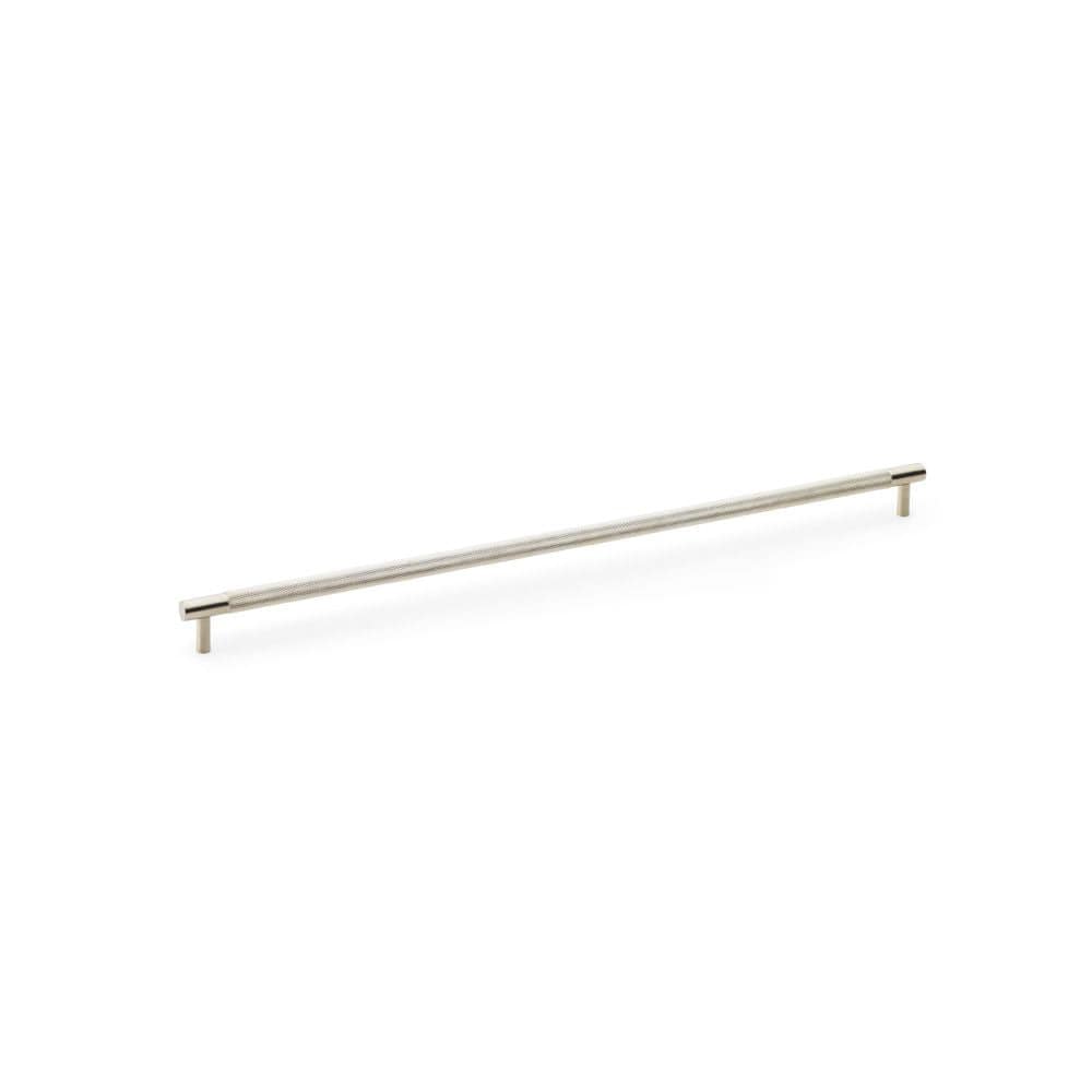 Alexander & Wilks Cabinet Hardware Satin Nickel / Cabinet Pull Handles / 448mm Alexander & Wilks Brunel Knurled T-Bar Cupboard Handle - Satin Nickel - Centres 448mm