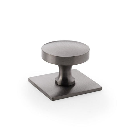 Alexander & Wilks Cabinet Hardware Dark Bronze PVD / Cabinet Knobs Alexander & Wilks Bullion Cupboard Knob on Square Backplate - Dark Bronze PVD