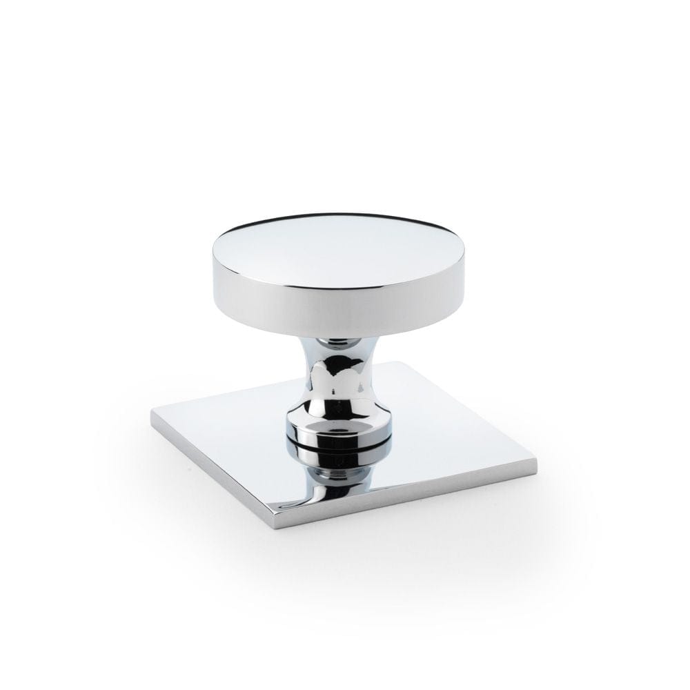 Alexander & Wilks Cabinet Hardware Polished Chrome / Cabinet Knobs Alexander & Wilks Bullion Cupboard Knob on Square Backplate - Polished Chrome
