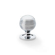 Alexander & Wilks Cabinet Hardware Polished Chrome / Cabinet Knobs / 32mm Dia. Alexander & Wilks Caesar Cupboard Knob on Round Rose - Polished Chrome - 32mm