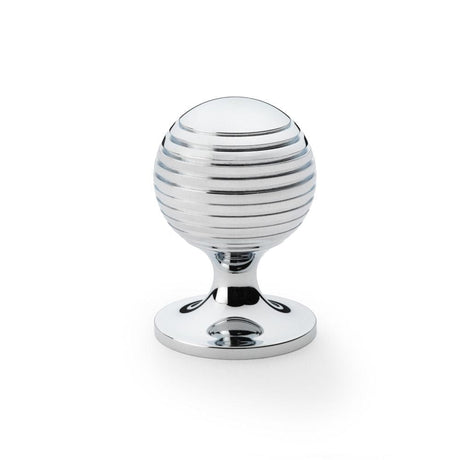 Alexander & Wilks Cabinet Hardware Polished Chrome / Cabinet Knobs / 38mm Dia. Alexander & Wilks Caesar Cupboard Knob on Round Rose - Polished Chrome - 38mm