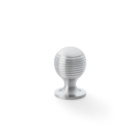 Alexander & Wilks Cabinet Hardware Satin Chrome / Cabinet Knobs / 25mm Dia. Alexander & Wilks Caesar Cupboard Knob on Round Rose - Satin Chrome - 25mm