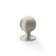 Alexander & Wilks Cabinet Hardware Satin Nickel / Cabinet Knobs / 32mm Dia. Alexander & Wilks Caesar Cupboard Knob on Round Rose - Satin Nickel - 32mm