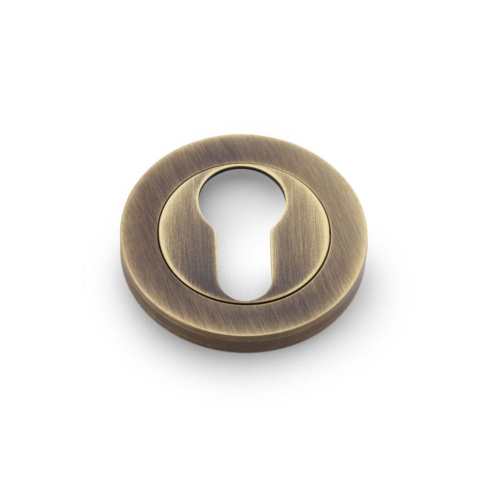 Alexander & Wilks Door Furniture Antique Brass / Euro Profile Escutcheons Alexander & Wilks Concealed Fix Escutcheon Euro Profile - Antique Brass