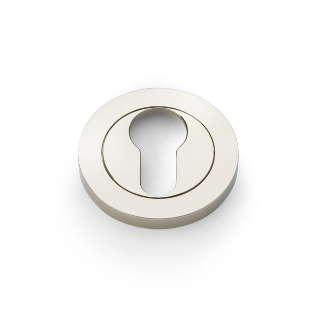 Alexander & Wilks Door Furniture Polished Nickel PVD / Euro Profile Escutcheons Alexander & Wilks Concealed Fix Escutcheon Euro Profile - Polished Nickel PVD