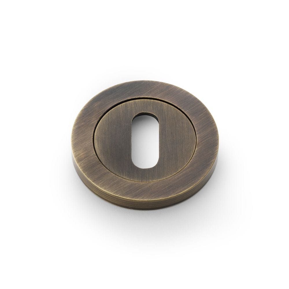 Alexander & Wilks Door Furniture Antique Brass / Mortice Key Profile Escutcheons Alexander & Wilks Concealed Fix Escutcheon Standard Profile - Antique Brass
