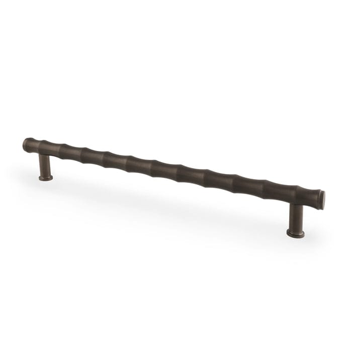 Alexander & Wilks Cabinet Hardware Dark Bronze PVD / Cabinet Pull Handles / 224mm Alexander & Wilks Crispin Bamboo T-bar Cupboard Pull Handle - Dark Bronze PVD - 224mm Centres