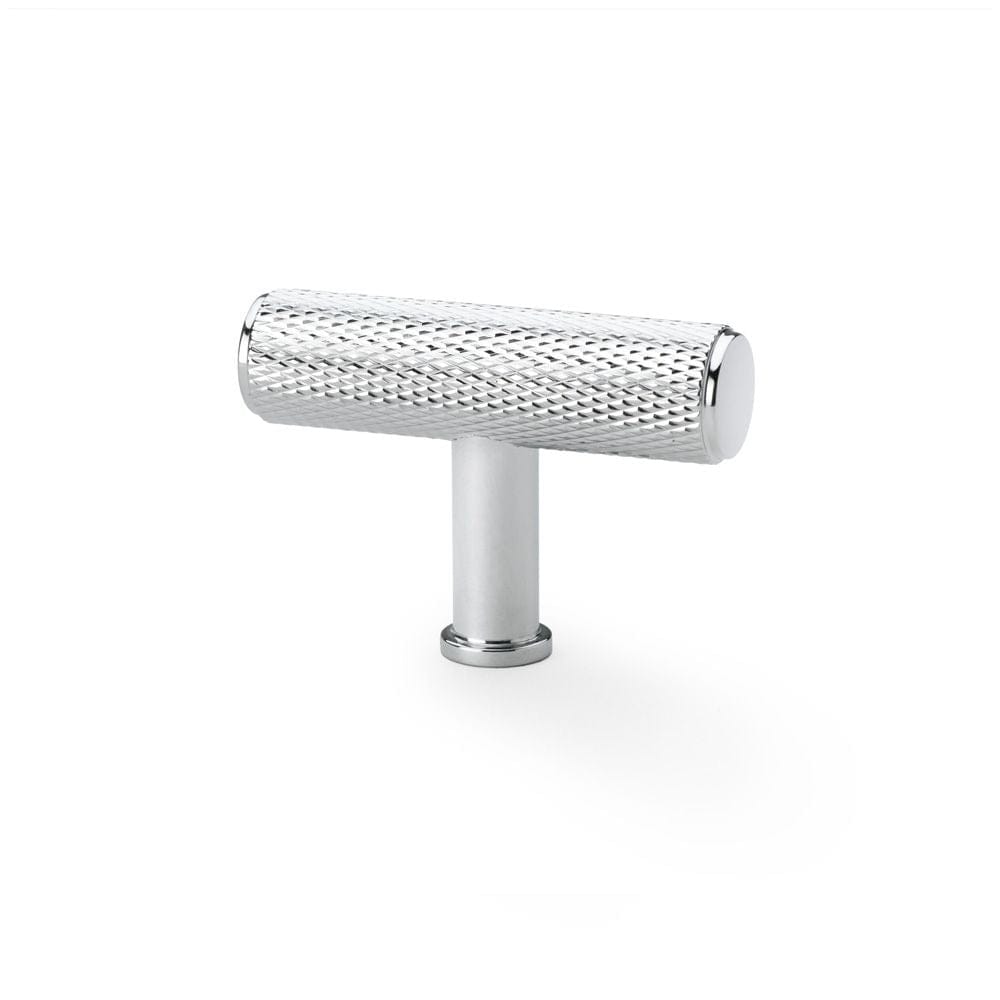 Alexander & Wilks Cabinet Hardware Polished Chrome / Cabinet Knobs Alexander & Wilks Crispin Knurled T-bar Cupboard Knob - Polished Chrome